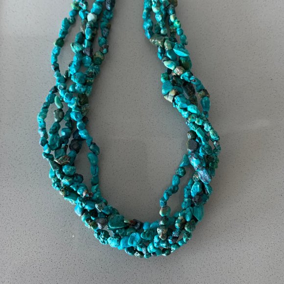 Ann Taylor Turquoise Stone Necklace + Dustbag - Picture 5 of 5